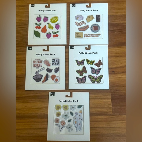 5 Count Puffy Sticker Packs - Picture 1 of 6